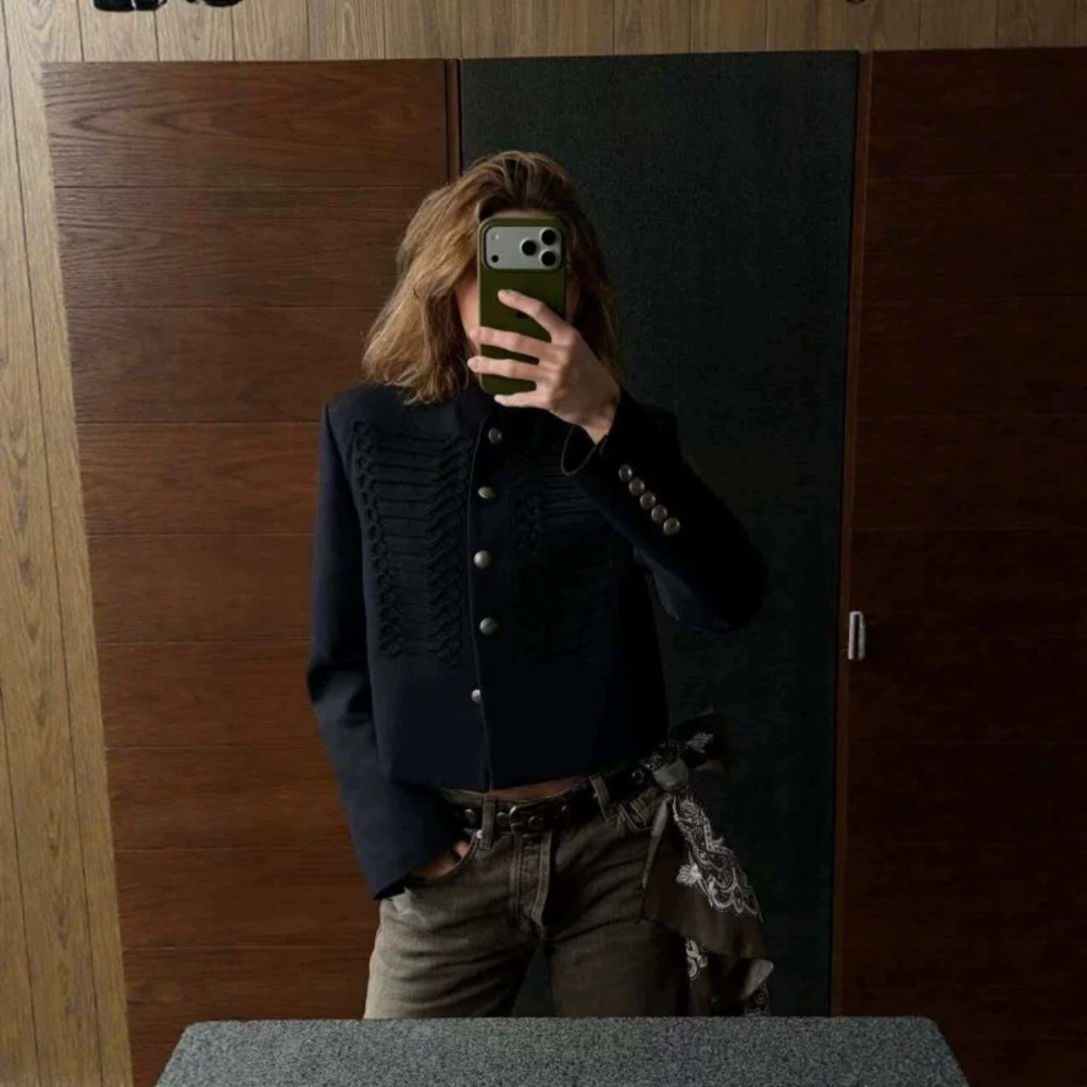 ZARA Fall Versatile Stand Collar Single Breasted New Chinese Style Jacket